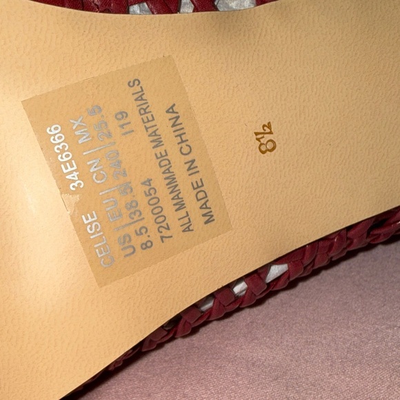 Calvin Klein Red Woven Heeled Boots - Picture 6 of 7